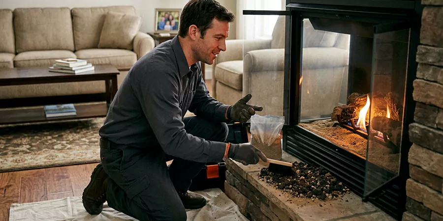 Sand and Embers for Gas Fireplace Redondo Beach